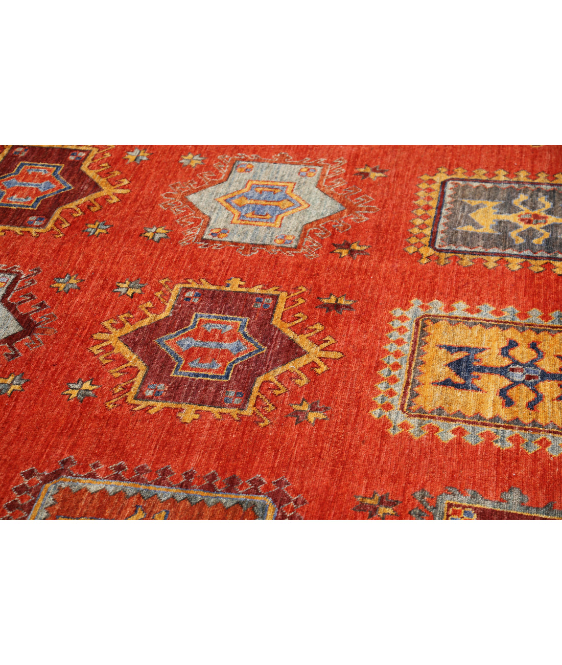 Humna 8'8'' X 12'2'' Hand-Knotted Wool Rug 8'8'' x 12'2'' (260 X 365) / Red / Gold