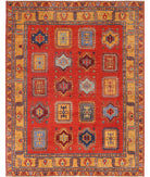 Humna 8'8'' X 12'2'' Hand-Knotted Wool Rug 8'8'' x 12'2'' (260 X 365) / Red / Gold