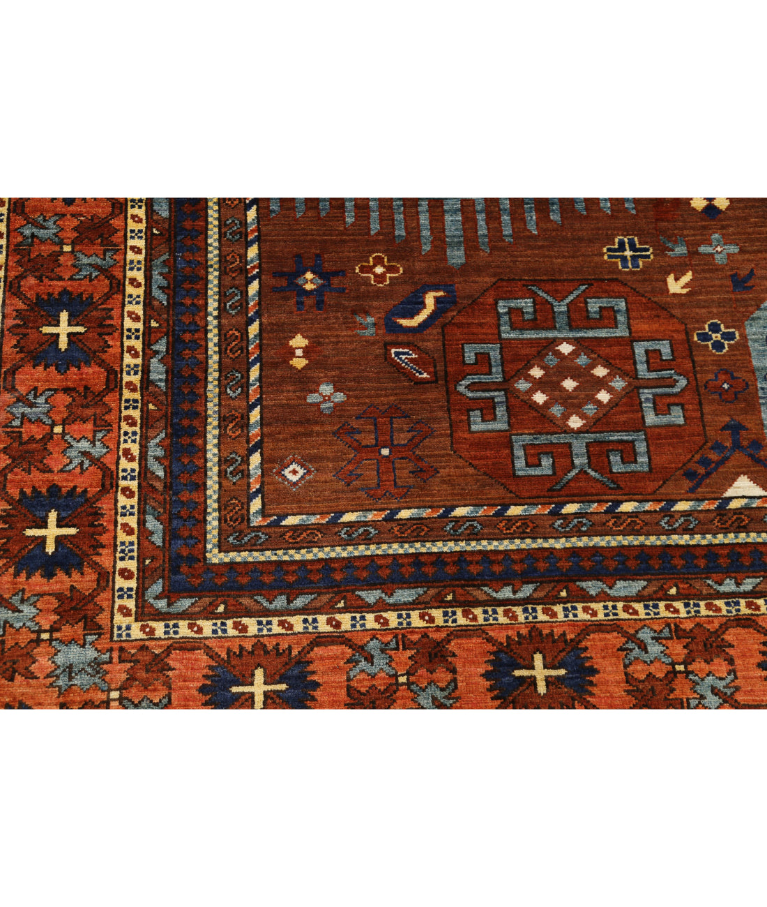 Humna 8'6'' X 10'4'' Hand-Knotted Wool Rug 8'6'' x 10'4'' (255 X 310) / Brown / Orange