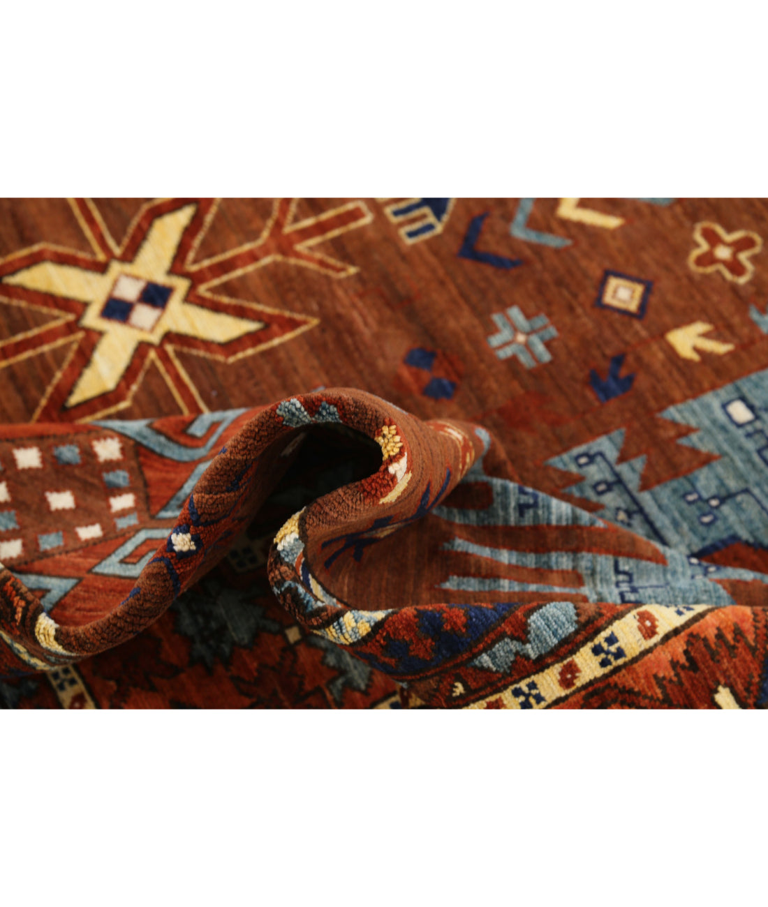 Humna 8'6'' X 10'4'' Hand-Knotted Wool Rug 8'6'' x 10'4'' (255 X 310) / Brown / Orange