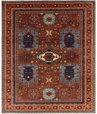 Humna 8'6'' X 10'4'' Hand-Knotted Wool Rug 8'6'' x 10'4'' (255 X 310) / Brown / Orange