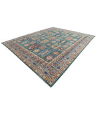 Humna 11'9'' X 14'7'' Hand-Knotted Wool Rug 11'9'' x 14'7'' (353 X 438) / Green / Blue