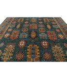 Humna 11'9'' X 14'7'' Hand-Knotted Wool Rug 11'9'' x 14'7'' (353 X 438) / Green / Blue