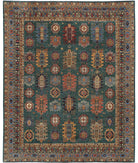 Humna 11'9'' X 14'7'' Hand-Knotted Wool Rug 11'9'' x 14'7'' (353 X 438) / Green / Blue