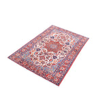 Isfahan 3'3'' X 4'10'' Hand-Knotted Wool Rug 3'3'' x 4'10'' (98 X 145) / Ivory / Red