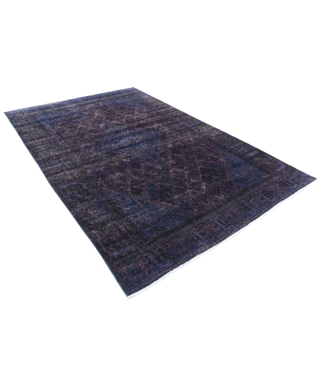 Overdye 6'9'' X 10'2'' Hand-Knotted Wool Rug 6'9'' x 10'2'' (203 X 305) / Purple / Blue