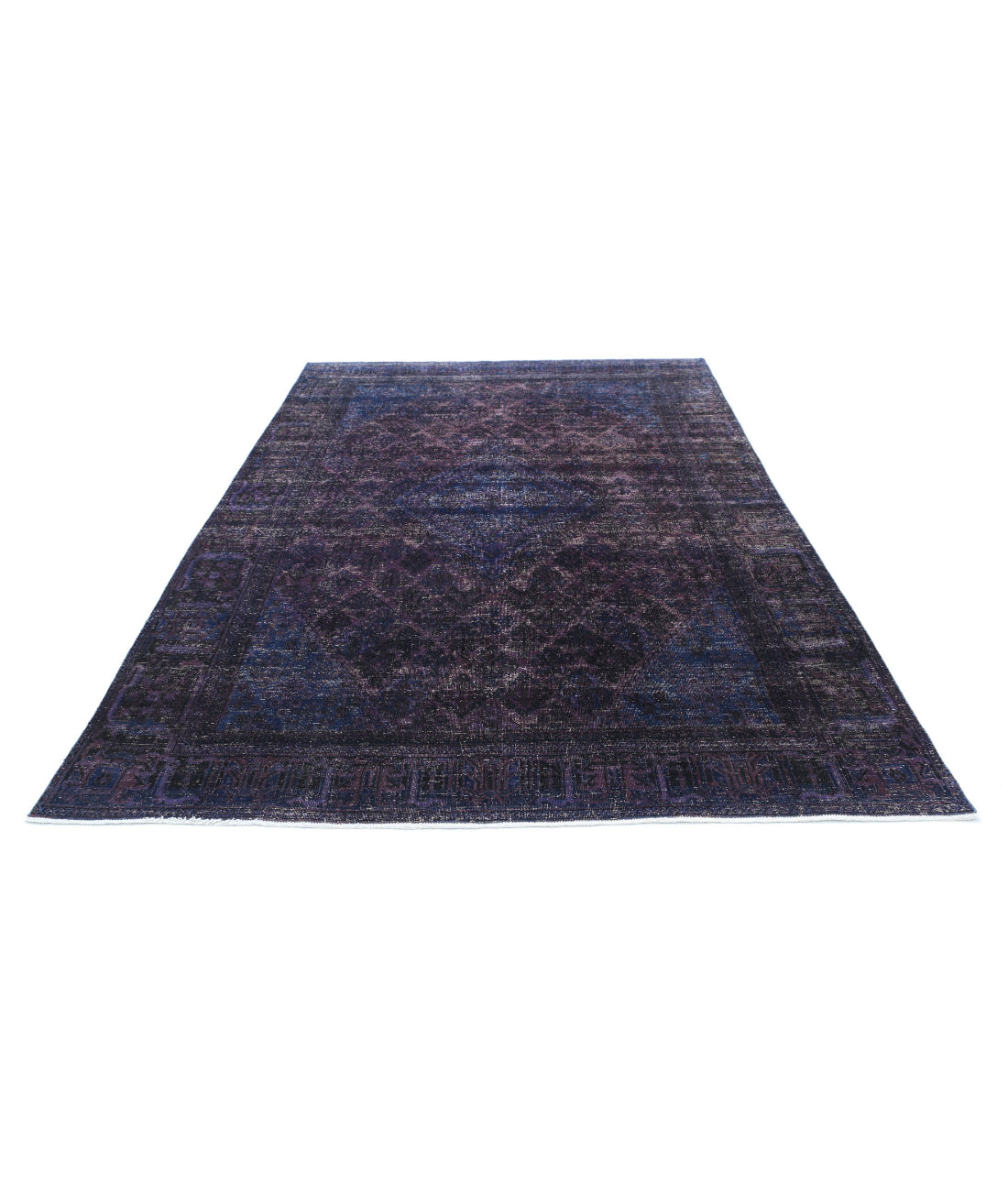 Overdye 6'9'' X 10'2'' Hand-Knotted Wool Rug 6'9'' x 10'2'' (203 X 305) / Purple / Blue