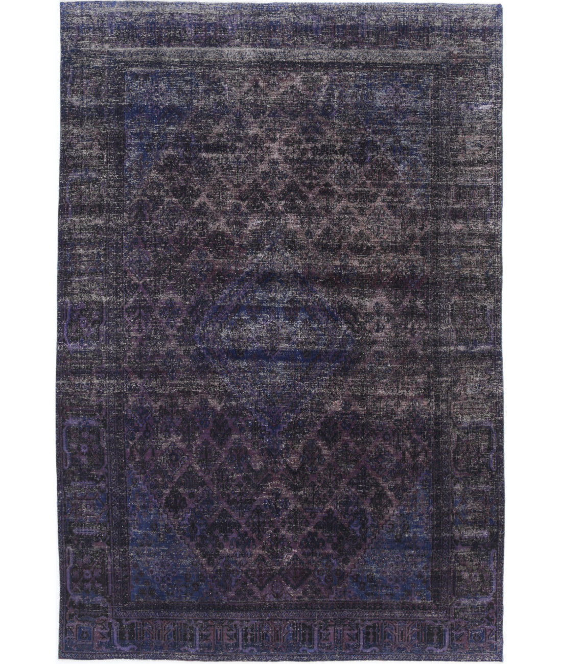 Overdye 6'9'' X 10'2'' Hand-Knotted Wool Rug 6'9'' x 10'2'' (203 X 305) / Purple / Blue