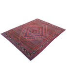 Josheghan 5'0'' X 6'7'' Hand-Knotted Wool Rug 5'0'' x 6'7'' (150 X 198) / Red / Blue