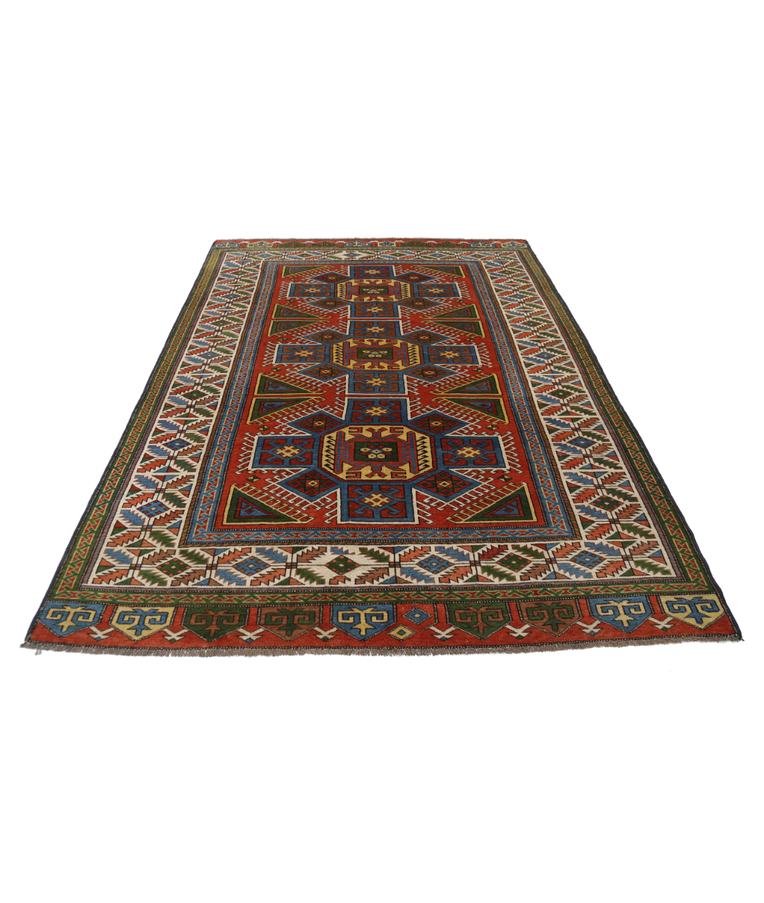 Kars 6' 4" X 8' 6" Hand-Knotted Wool Rug 6' 4" X 8' 6" (193 X 259) / Rust / Ivory