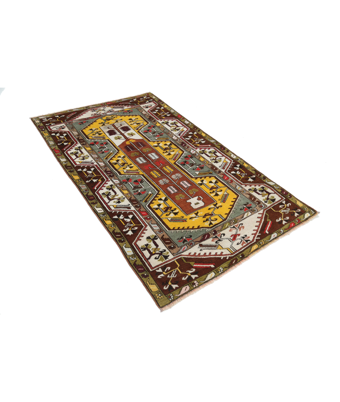 Kars 3' 10" X 6' 6" Hand-Knotted Wool Rug 3' 10" X 6' 6" (117 X 198) / Gold / Ivory