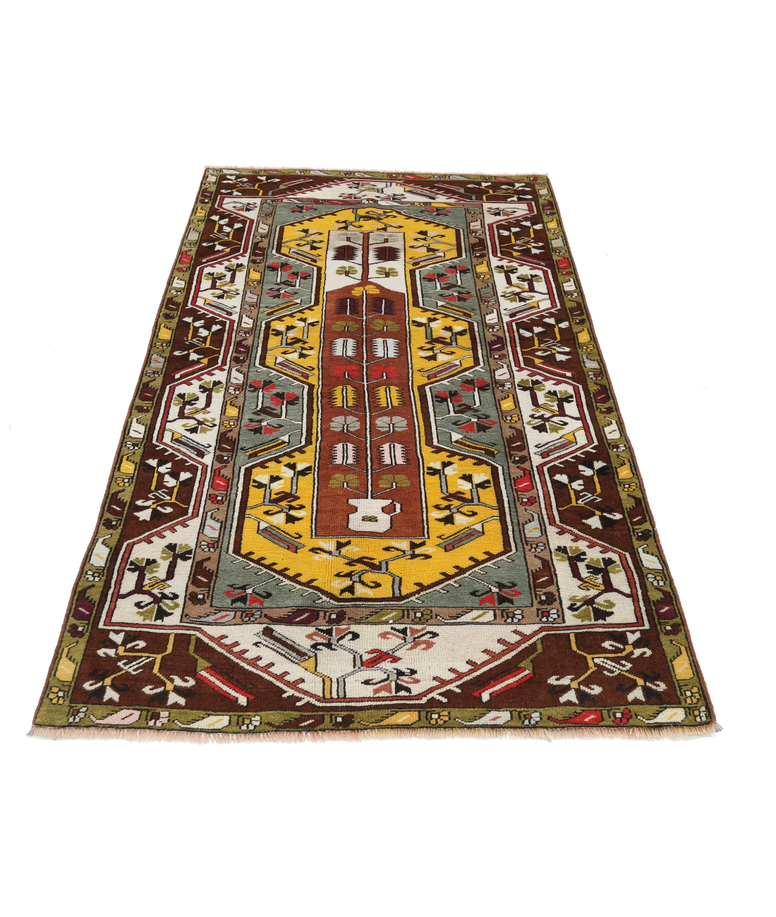 Kars 3' 10" X 6' 6" Hand-Knotted Wool Rug 3' 10" X 6' 6" (117 X 198) / Gold / Ivory