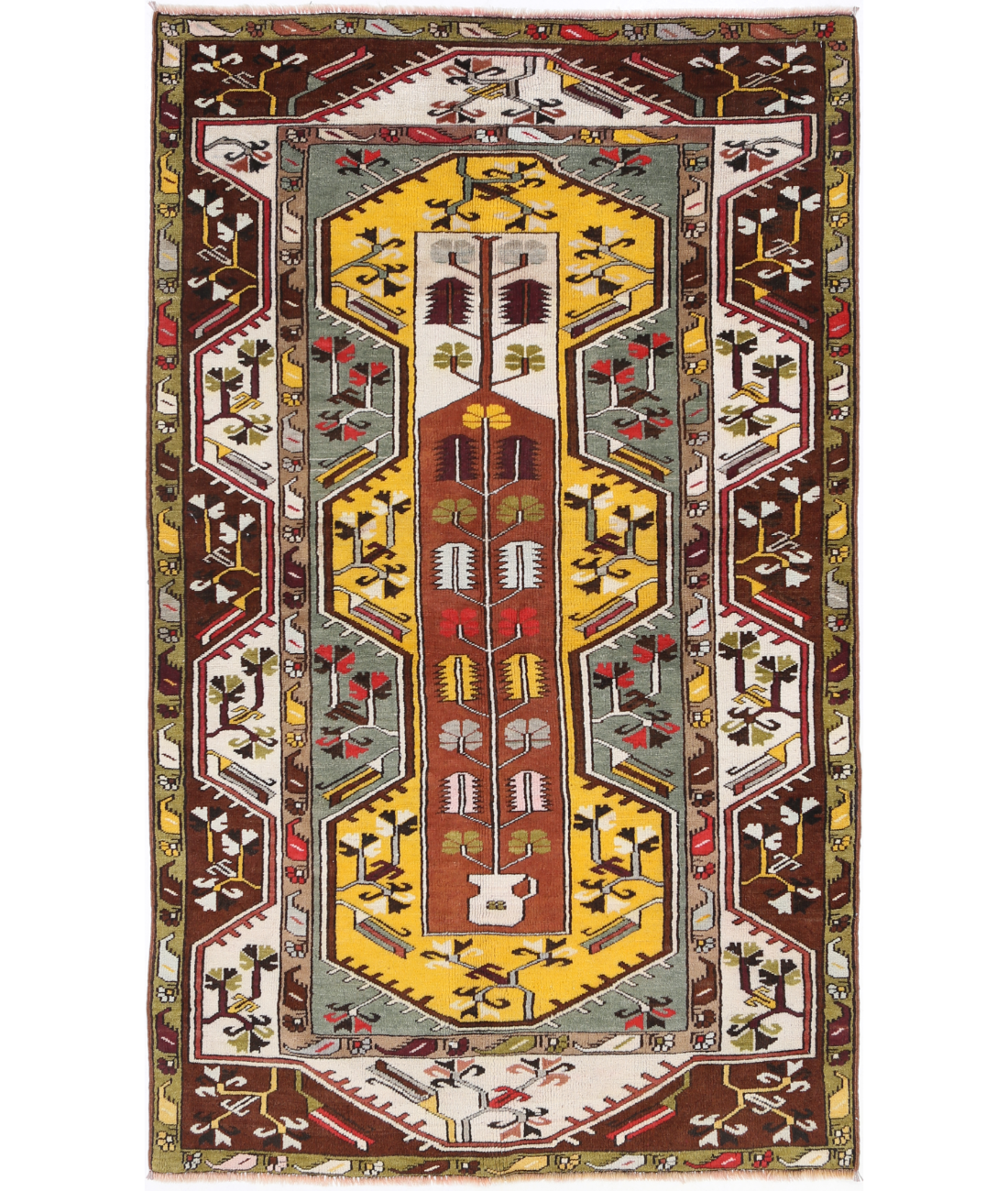 Kars 3' 10" X 6' 6" Hand-Knotted Wool Rug 3' 10" X 6' 6" (117 X 198) / Gold / Ivory