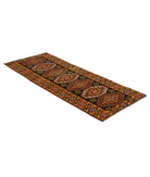 Kars 2' 8" X 6' 4" Hand-Knotted Wool Rug 2' 8" X 6' 4" (81 X 193) / Blue / Gold