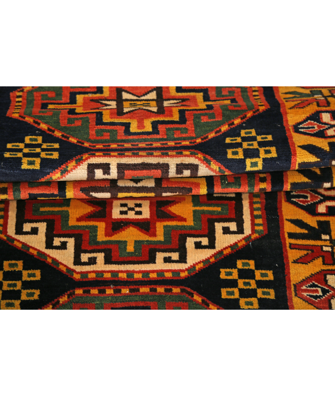 Kars 2' 8" X 6' 4" Hand-Knotted Wool Rug 2' 8" X 6' 4" (81 X 193) / Blue / Gold