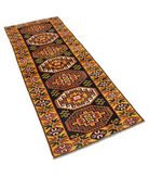Kars 2' 7" X 6' 6" Hand-Knotted Wool Rug 2' 7" X 6' 6" (79 X 198) / Blue / Gold