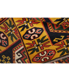 Kars 2' 7" X 6' 6" Hand-Knotted Wool Rug 2' 7" X 6' 6" (79 X 198) / Blue / Gold
