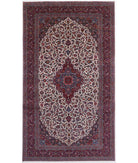 Kashan 8'8'' X 15'9'' Hand-Knotted Wool Rug 8'8'' x 15'9'' (260 X 473) / Ivory / Red