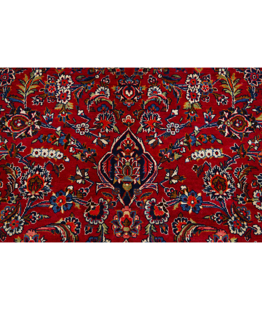 Kashan 9'0'' X 12'1'' Hand-Knotted Wool Rug 9'0'' x 12'1'' (270 X 363) / Red / Blue