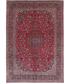 Kashan 9'0'' X 12'1'' Hand-Knotted Wool Rug 9'0'' x 12'1'' (270 X 363) / Red / Blue