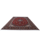 Kashan 9'7'' X 12'9'' Hand-Knotted Wool Rug 9'7'' x 12'9'' (288 X 383) / Red / Blue