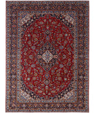 Kashan 9'7'' X 12'9'' Hand-Knotted Wool Rug 9'7'' x 12'9'' (288 X 383) / Red / Blue