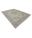 Kashan 9'7'' X 13'1'' Hand-Knotted Wool Rug 9'7'' x 13'1'' (288 X 393) / Ivory / Taupe