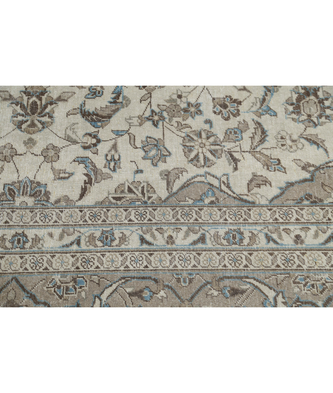 Kashan 9'7'' X 13'1'' Hand-Knotted Wool Rug 9'7'' x 13'1'' (288 X 393) / Ivory / Taupe