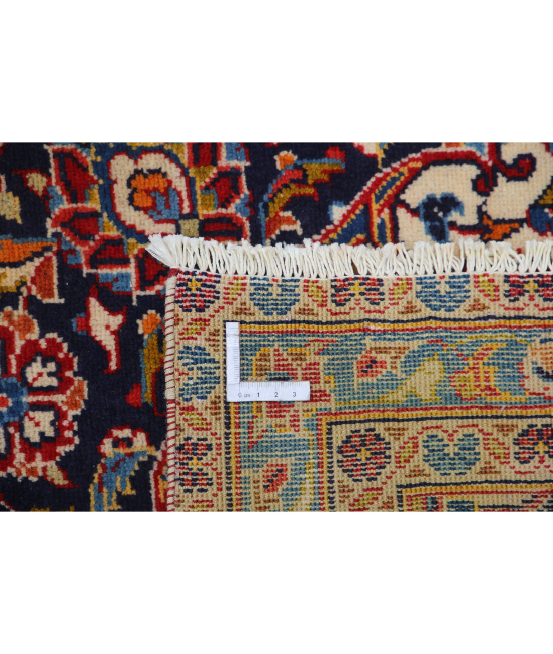 Kashan 9'6'' X 14'6'' Hand-Knotted Wool Rug 9'6'' x 14'6'' (285 X 435) / Red / Blue