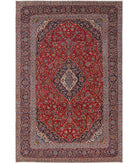 Kashan 9'6'' X 14'6'' Hand-Knotted Wool Rug 9'6'' x 14'6'' (285 X 435) / Red / Blue