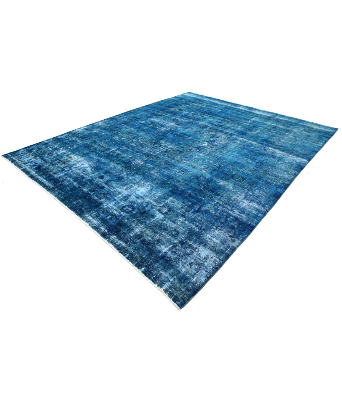 Overdye 9'7'' X 12'2'' Hand-Knotted Wool Rug 9'7'' x 12'2'' (288 X 365) / Blue / Blue