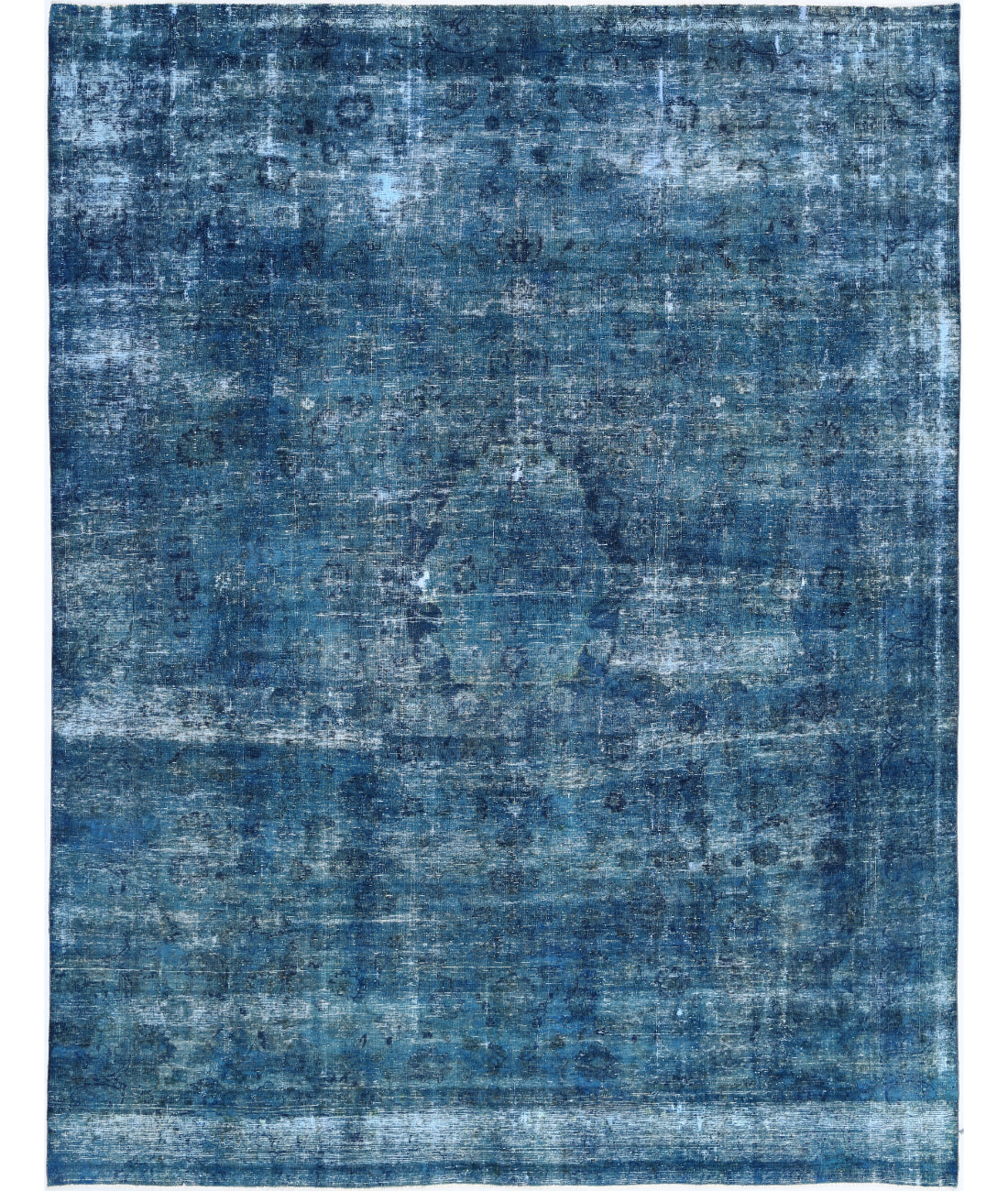 Overdye 9'7'' X 12'2'' Hand-Knotted Wool Rug 9'7'' x 12'2'' (288 X 365) / Blue / Blue