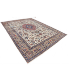 Hand Knotted Kashmar Wool Rug 9' 8" X 12' 11" 9' 8" X 12' 11" (295 X 394) / Ivory / Beige