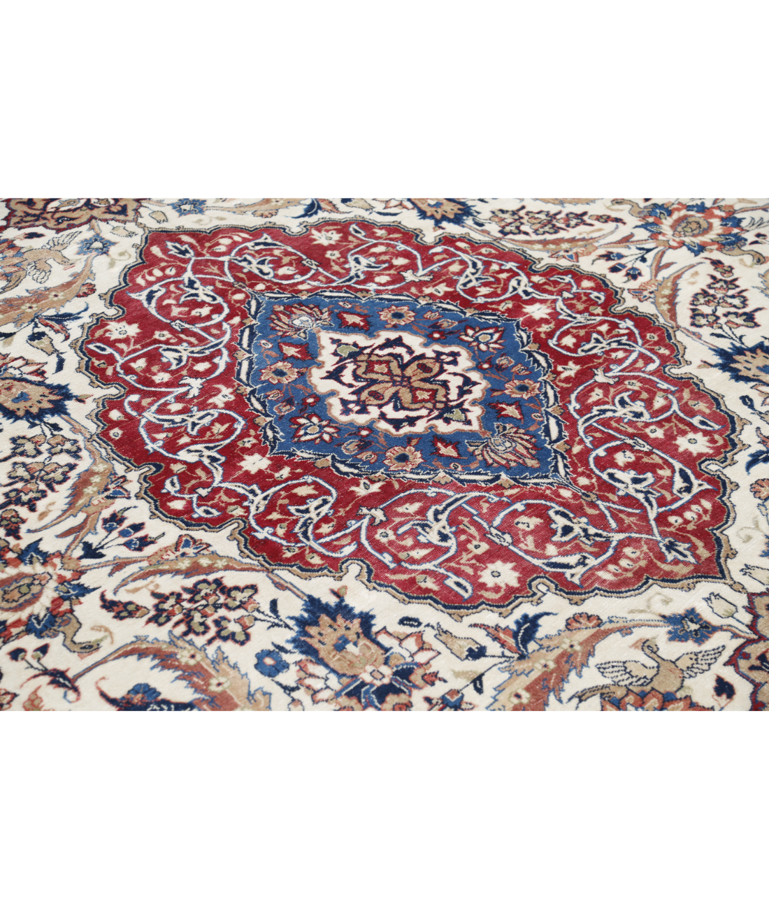 Hand Knotted Kashmar Wool Rug 9' 8" X 12' 11" 9' 8" X 12' 11" (295 X 394) / Ivory / Beige