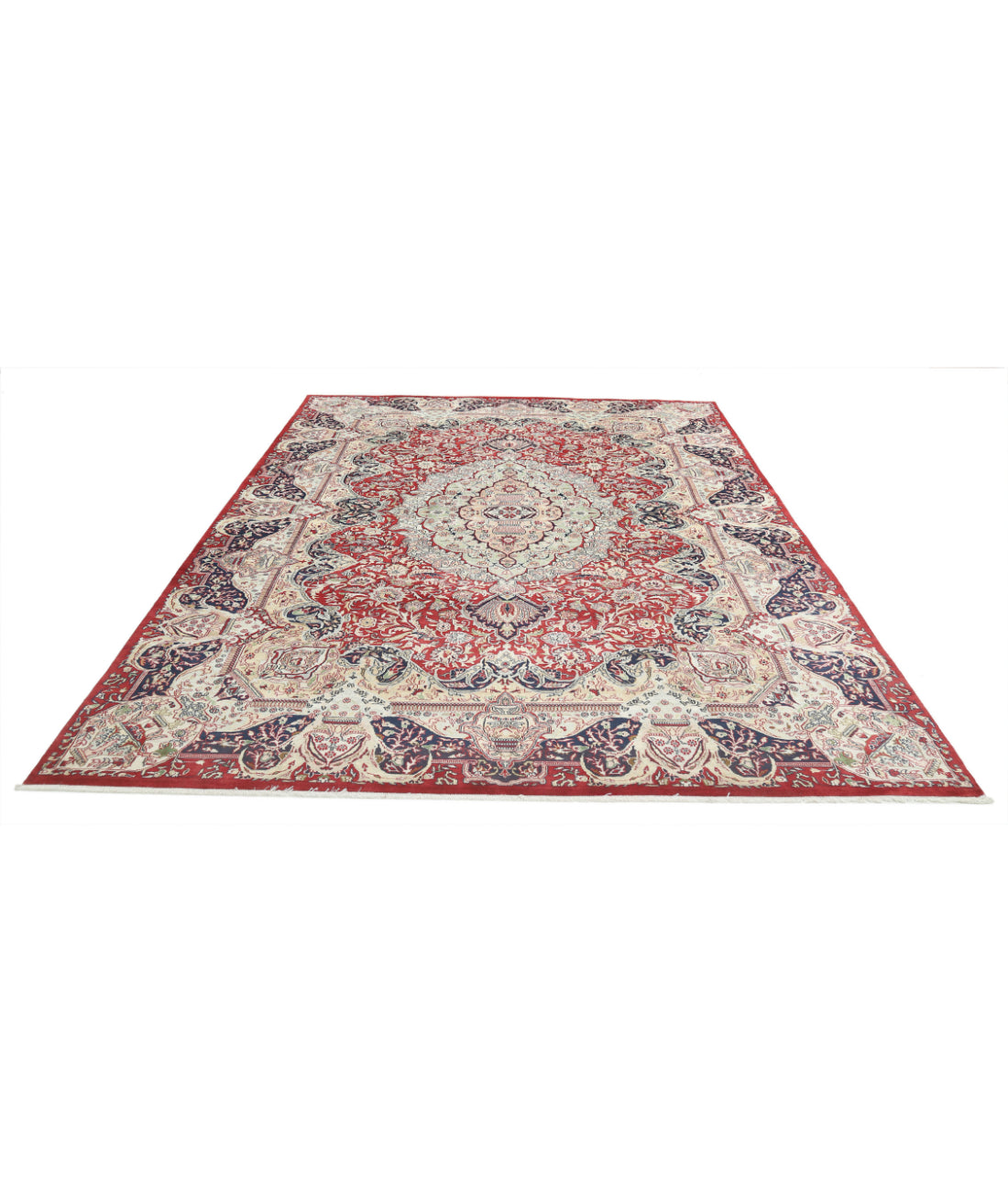 Kashmar 7'9'' X 11'7'' Hand-Knotted Wool Rug 7'9'' x 11'7'' (233 X 348) / Red / Blue