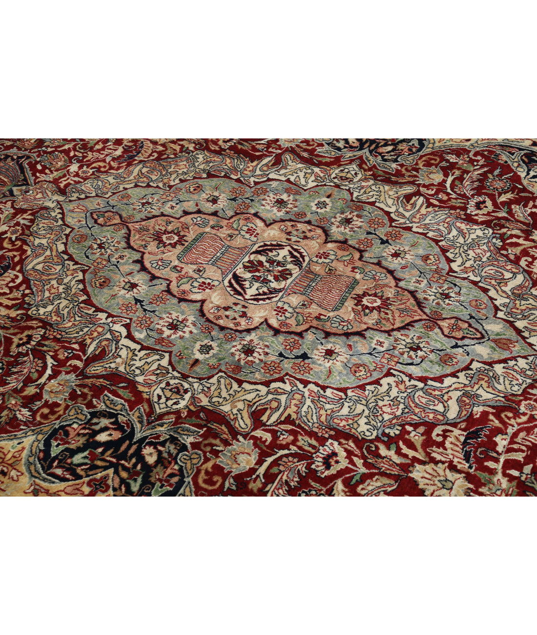 Kashmar 7'9'' X 11'7'' Hand-Knotted Wool Rug 7'9'' x 11'7'' (233 X 348) / Red / Blue