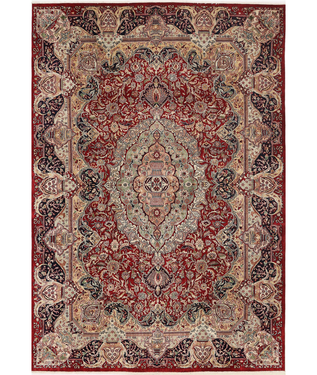 Kashmar 7'9'' X 11'7'' Hand-Knotted Wool Rug 7'9'' x 11'7'' (233 X 348) / Red / Blue