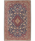 Vintage 6'7'' X 9'11'' Hand-Knotted Wool Rug 6'7'' x 9'11'' (198 X 298) / Blue / Red