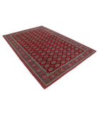 Bokhara 6'6'' X 9'5'' Hand-Knotted Wool Rug 6'6'' x 9'5'' (195 X 283) / Red / Blue