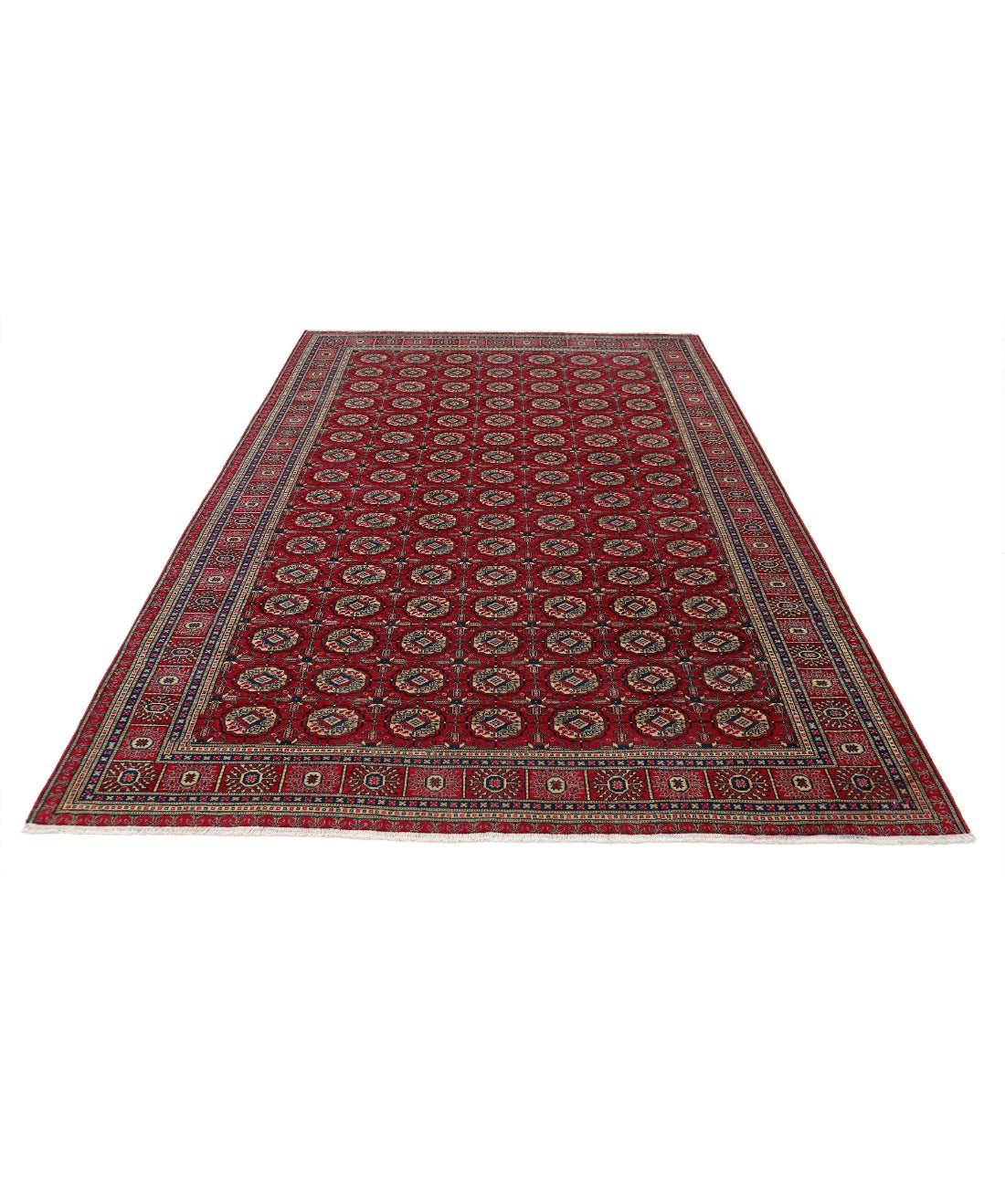 Bokhara 6'6'' X 9'5'' Hand-Knotted Wool Rug 6'6'' x 9'5'' (195 X 283) / Red / Blue