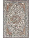 Vintage 6'5'' X 9'7'' Hand-Knotted Wool Rug 6'5'' x 9'7'' (193 X 288) / Ivory / Grey