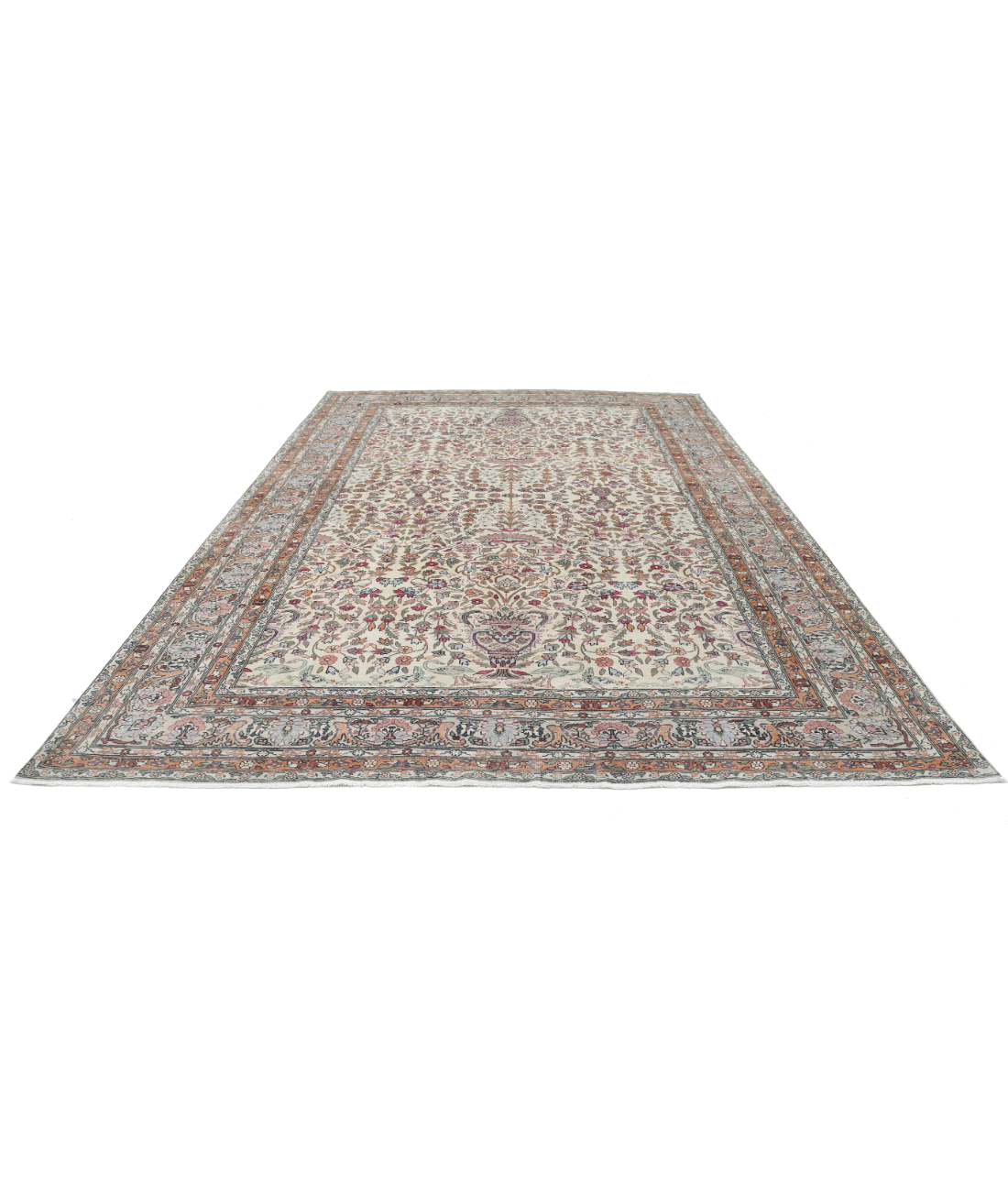Kayseri 9' 1" X 13' 1" Hand-Knotted Wool Rug 9' 1" X 13' 1" (277 X 399) / Ivory / Grey