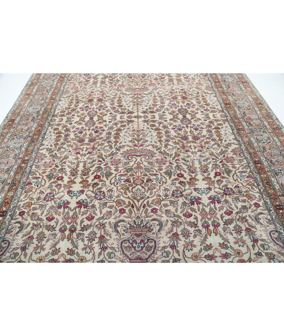 Kayseri 9' 1" X 13' 1" Hand-Knotted Wool Rug 9' 1" X 13' 1" (277 X 399) / Ivory / Grey