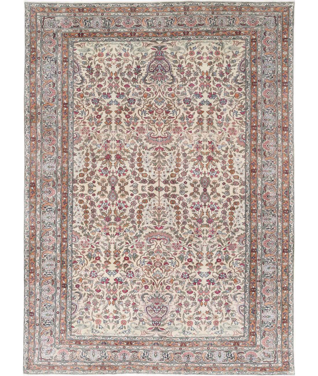 Kayseri 9' 1" X 13' 1" Hand-Knotted Wool Rug 9' 1" X 13' 1" (277 X 399) / Ivory / Grey