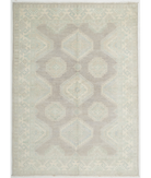 Hand Knotted Kazak Wool Rug 5' 6" X 7' 7" 5' 6" X 7' 7" (168 X 231) / Grey / Ivory