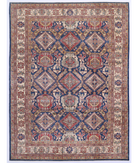 Hand Knotted Kazak Wool Rug 8' 0" X 10' 8" 8' 0" X 10' 8" (244 X 325) / Blue / Ivory