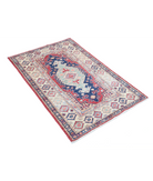 Kazak 2'9'' X 4'1'' Hand-Knotted Wool Rug 2'9'' x 4'1'' (83 X 123) / Red / Ivory