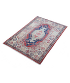 Kazak 2'9'' X 4'1'' Hand-Knotted Wool Rug 2'9'' x 4'1'' (83 X 123) / Red / Ivory