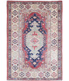 Kazak 2'9'' X 4'1'' Hand-Knotted Wool Rug 2'9'' x 4'1'' (83 X 123) / Red / Ivory