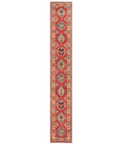 Hand Knotted Tribal Kazak Wool Rug - 10'1'' x 13'9'' 10' 1" X 13' 9" ( 307 X 419 ) / Red / Ivory